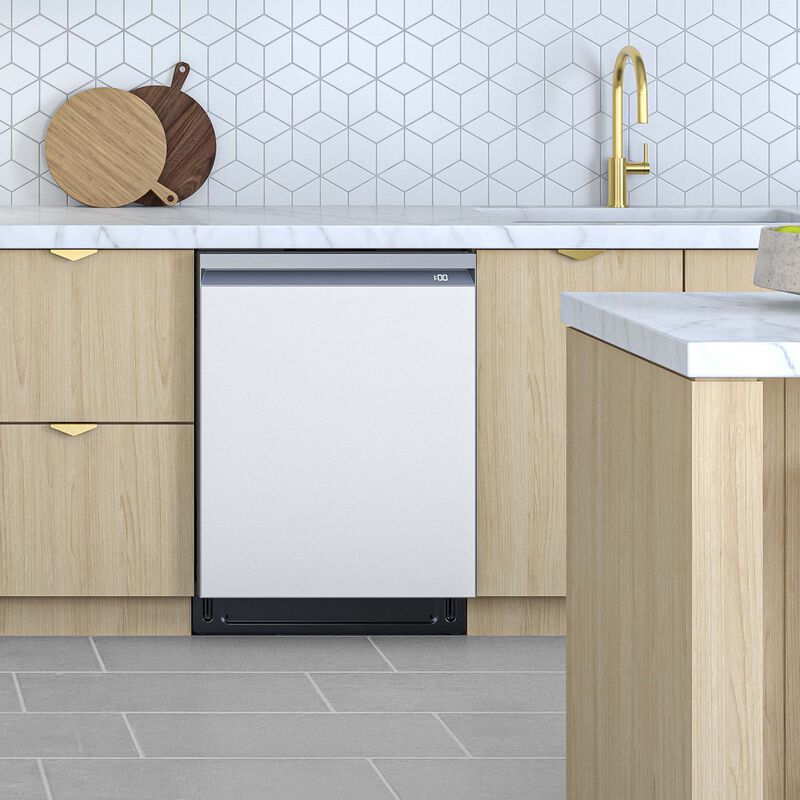 Samsung Bespoke 24 in. Smart Built-In Dishwasher with Top Control, 42 dBA Sound Level, 16 Place Settings, 7 Wash Cycles & Sanitize Cycle - White Glass, White Glass, hires
