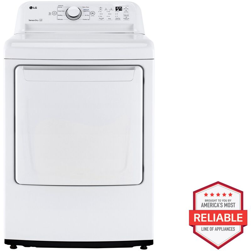 LG 27 in. 7.3 cu. ft. Electric Dryer with Sensor Dry Technology & Solid White Door Trim - White, , hires