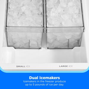 Midea 36 in. 26.5 cu. ft. Smart Counter Depth French Door Refrigerator with Internal Water Autofill Pitcher - Stainless Steel, , hires