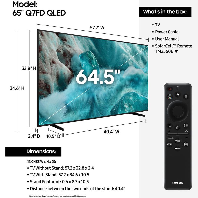 Samsung - 65" Class Q7FD QLED 4K UHD Smart Tizen TV, , hires
