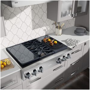 SKS 36 in. 4-Burner Smart Dual Fuel Natural Gas Rangetop with Simmer Burner & Power Burner - Stainless Steel, , hires
