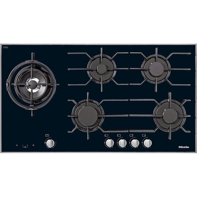Miele 37 in. 5-Burner Natural Gas Cooktop with Power Burner - Black | KM3054G