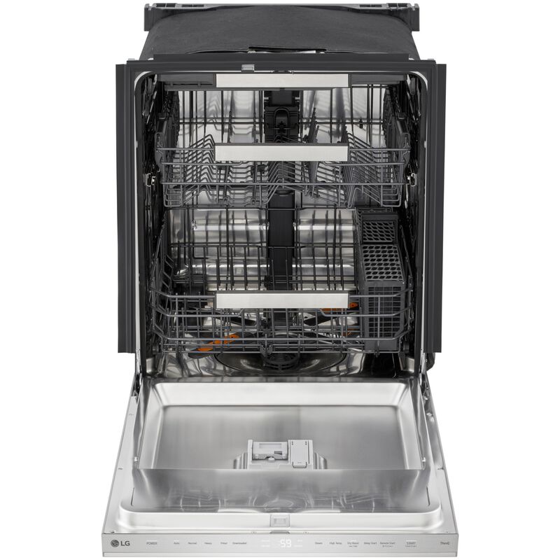 LG 24 in. Top Control Flush-Mount Smart Dishwasher with 44 dBA Sound Level, 3rd-Rack, AutoVent Dry, Dynamic Heat Dry & Pocket Handle - PrintProof Stainless Steel, , hires
