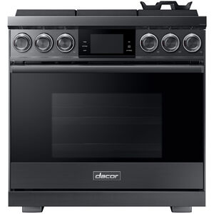 Dacor 36 in. 5.4 cu. ft. Smart Convection Oven Freestanding Gas Range with 6 Sealed Burners - Graphite Stainless Steel, , hires