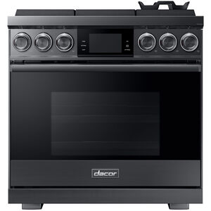 Dacor Contemporary 36 in. 5.4 cu. ft. Smart Dual Convection Gas Range with 6 Sealed Burners - Graphite Stainless, , hires