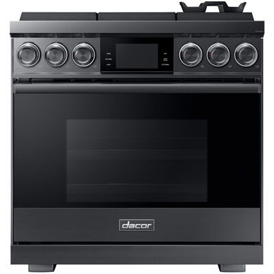Dacor 36 in. 5.4 cu. ft. Smart Convection Oven Freestanding Gas Range with 6 Sealed Burners - Graphite Stainless Steel | DOP36M96GLM