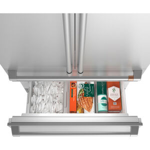 GE Cafe 36in. 20.1 cu. ft. Integrated 4-Door French-Door Refrigerator- Stainless Steel, , hires