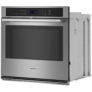 Maytag 30 in. 5 cu. ft. Electric Single Wall Oven with True European Convection - Fingerprint Resistant Stainless Steel, , hires