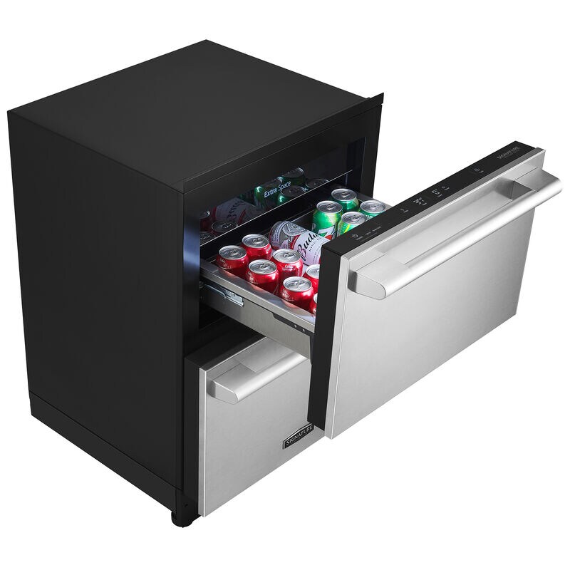 Signature Kitchen Suite 24 in. 3.4 cu. ft. Smart Double Refrigerator & Freezer Drawer - Custom Panel Ready, , hires