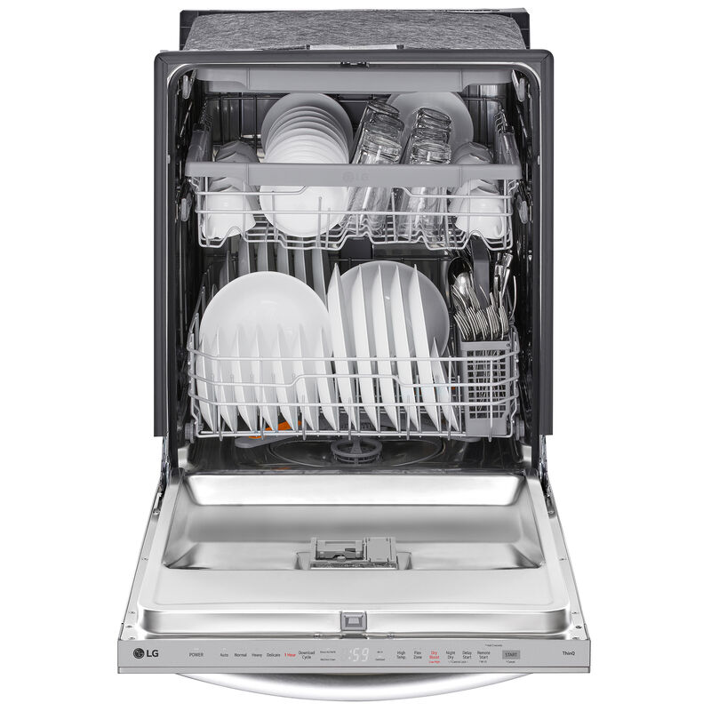 LG 24 in. Smart Built-In Dishwasher with Top Control, 46 dBA Sound Level, 15 Place Settingts & 9 Wash Cycles & Sanitize Cycle - PrintProof Stainless Steel, , hires