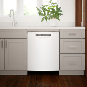 Bosch 300 Series 24 in. Smart Built-In Dishwasher with Front Control, 46 dBA Sound Level, 13 Place Settings, 5 Wash Cycles & Sanitize Cycle - White, , hires