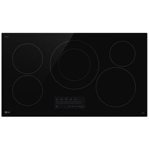 LG 36 in. 5-Burner Smart Electric Cooktop with Simmer Burner & Power Burner - Black, , hires
