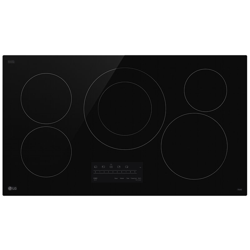 LG 36 in. 5-Burner Smart Electric Cooktop with Simmer Burner & Power Burner - Black, , hires
