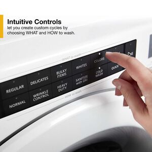 Whirlpool 27 in. 4.3 cu. ft. Closet-Depth Stackable Front Load Washer with Sanitize with Oxi - White, , hires