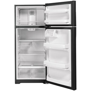 GE 28 in. 17.5 cu. ft. Top Freezer Refrigerator - Black, Black, hires