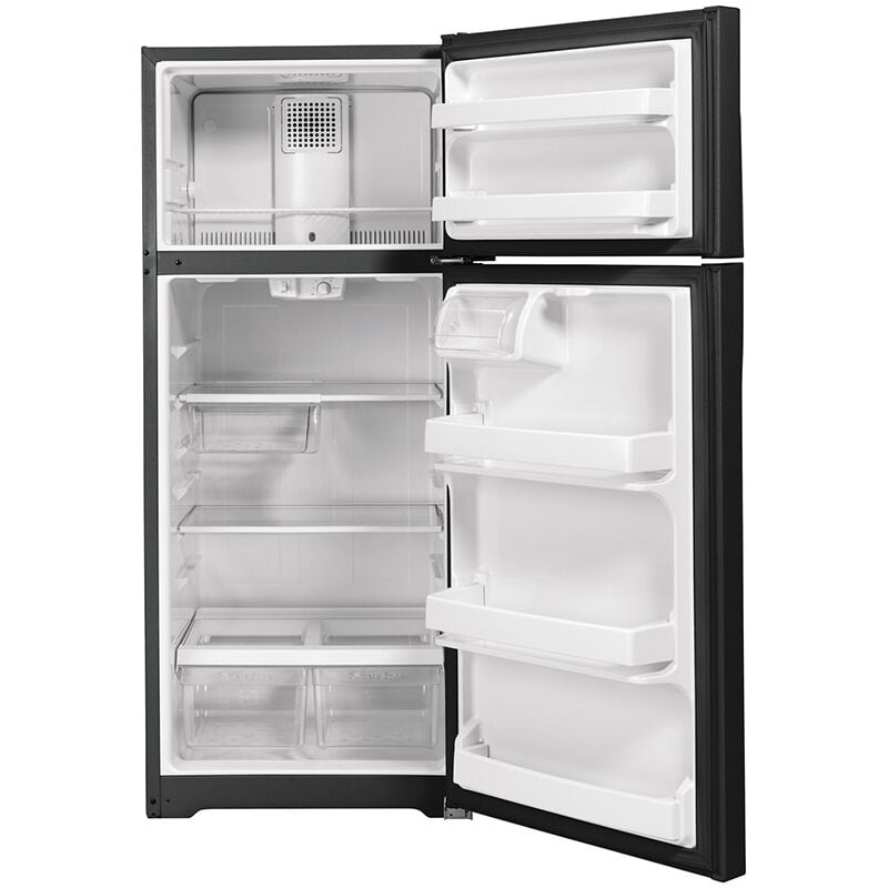 GE 28 in. 17.5 cu. ft. Top Freezer Refrigerator - Black, Black, hires