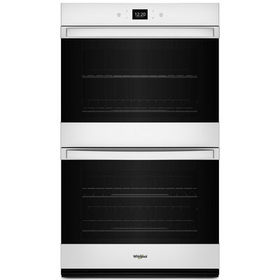 Whirlpool 30 in. 10.0 cu. ft. Electric Smart Double Wall Oven with Standard Convection & Self Clean - White | WOED5030LW