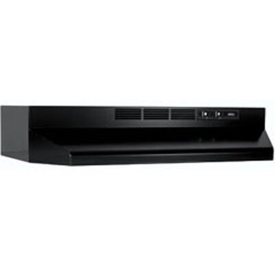 Broan 41000 Series 30 in. Standard Style Range Hood with 2 Speed Settings, Ductless Venting & Incandescent Light - Black | 413023