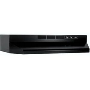 Broan 41000 Series 30 in. Standard Style Range Hood with 2 Speed Settings, Ductless Venting & Incandescent Light - Black, Black, hires