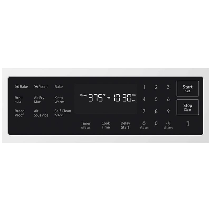 Samsung Bespoke 30 in. 6.0 cu. ft. Smart Air-Fry True European Convection Slide-In Gas Range with 5 Sealed Burners & Griddle - White Glass, White Glass, hires