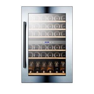 Summit 24 in. Undercounter Wine Cooler with Wood Racks, Single Temperature Zone & 51 Bottle Capacity - Stainless Steel, , hires
