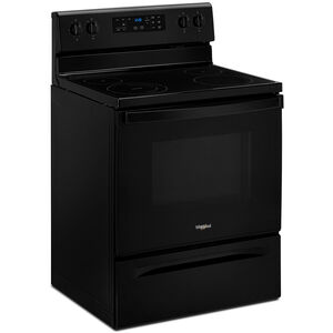 Whirlpool 30 in. 5.3 cu. ft. Oven Freestanding Electric Range with 4 Smoothtop Burners - Black, Black, hires