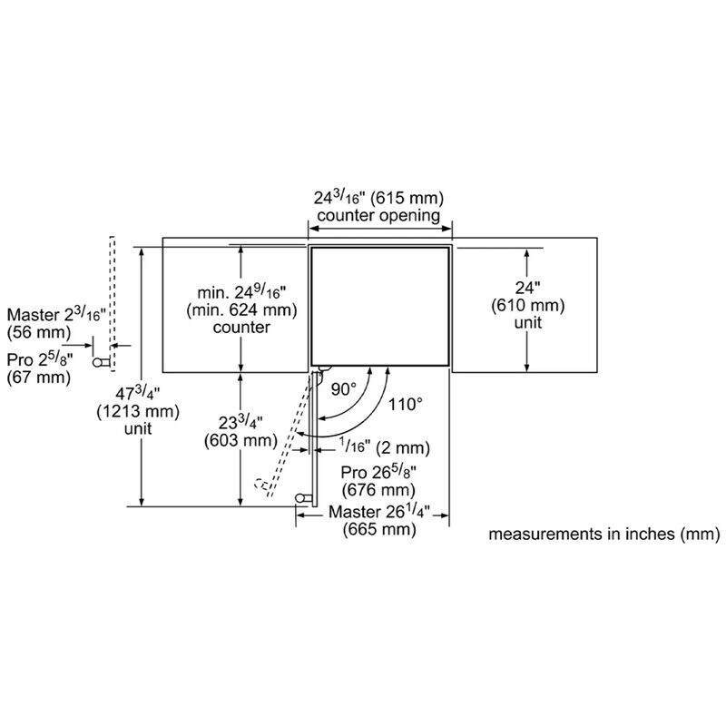 Thermador Professional Series 24 in. Undercounter Wine Cooler with Dual