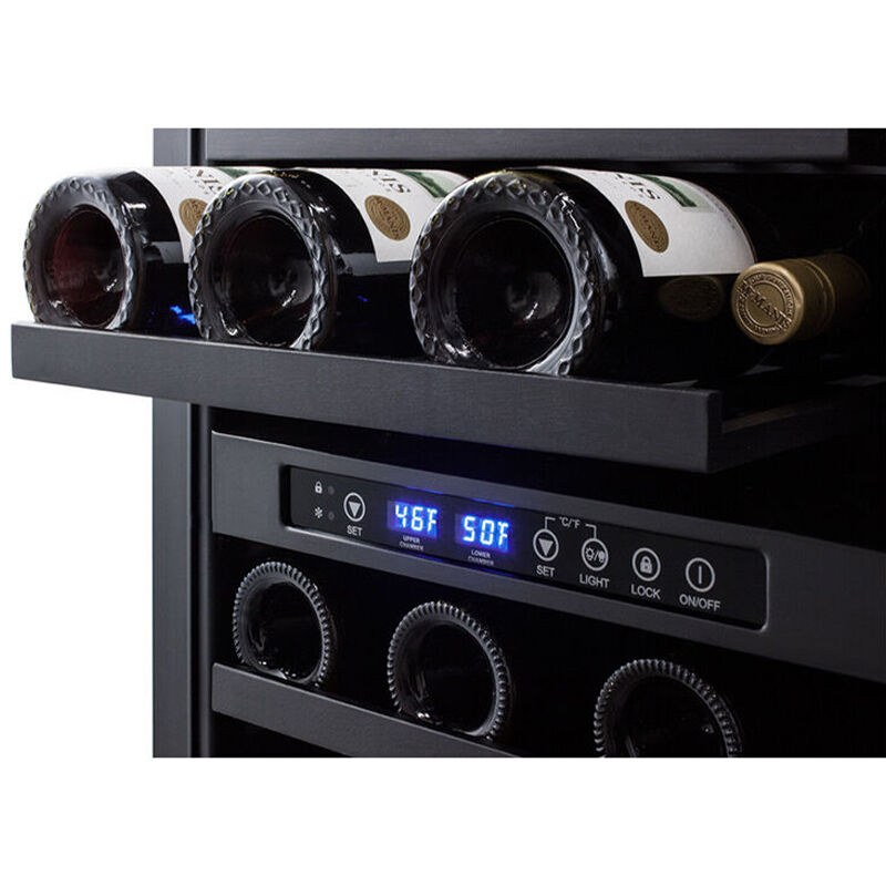 Summit 18 in. Undercounter Wine Cooler with Wood Racks, Dual Temperature Zones & 28 Bottle Capacity - Stainless Steel, , hires