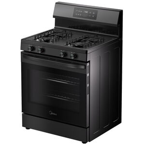 Midea 30 in. 6.1 cu. ft. Gas Range with 4 Sealed Burners - Black, Black, hires