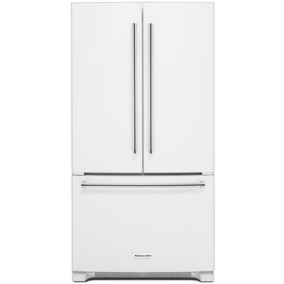 KitchenAid 36 in. Built-In 20.0 cu. ft. Counter Depth French Door Refrigerator with Internal Filtered Water Dispenser - White | KRFC300EWH