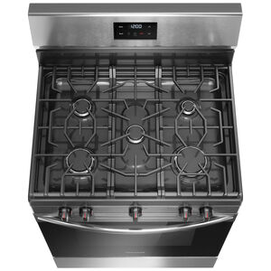 Frigidaire 30 in. 5.1 cu. ft. Oven Freestanding Natural Gas Range with 5 Sealed Burners - Stainless Steel, Stainless Steel, hires