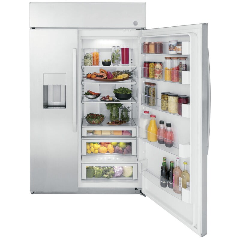 GE Profile 48 in. 28.7 cu. ft. Built-In Smart Counter Depth Side by Side Refrigerator with Ice & Water Dispenser - Stainless Steel, , hires