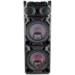 QFX Bluetooth High-Powered Portable Rechargeable Speaker with LED Party Lights - Black, , hires