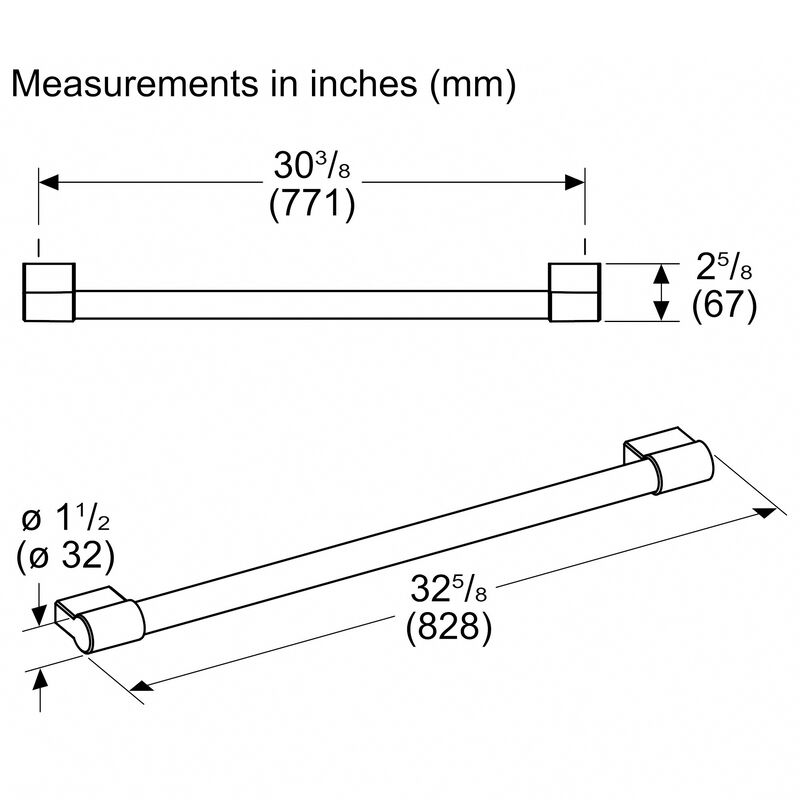 Thermador Professional Handle Kit for Refrigerators - Stainless Steel, , hires
