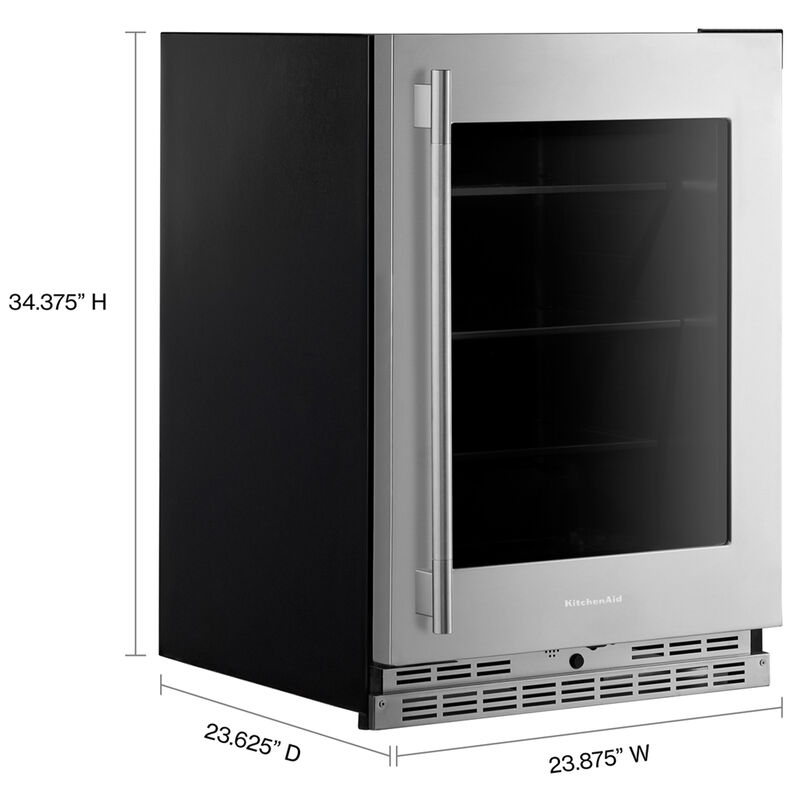 KitchenAid 24 in. 5.2 cu. ft. Undercounter Refrigerator - Stainless Steel with PrintShield Finish, , hires