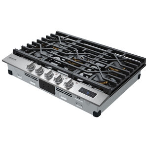 Signature Kitchen Suite 30 in. 5-Burner Smart Natural Gas Cooktop with Simmer Burner & Power Burner - Stainless Steel, , hires