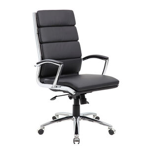 Boss Executive CaressoftPlus Chair With Metal Chrome Finish - Black, , hires