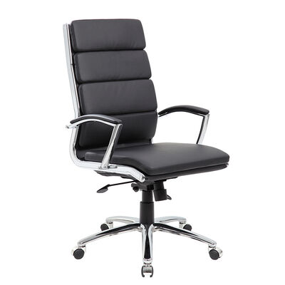 Boss Executive CaressoftPlus Chair With Metal Chrome Finish - Black | B9471-BK