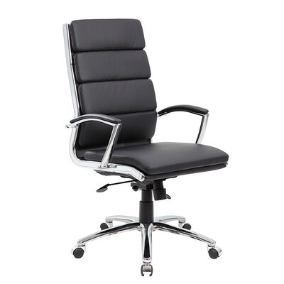 Boss Executive CaressoftPlus Chair With Metal Chrome Finish - Black | B9471-BK