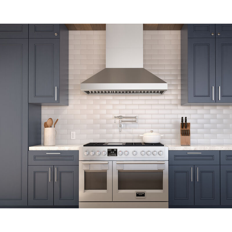 Zephyr Titan Series 48 in. Chimney Style Range Hood with 6 Speeds, 750 CFM, Ducted Venting & 2 LED Lights - Stainless Steel, , hires