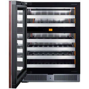 Summit 24 in. Undercounter Left-Hinged Wine Cooler with Metal Racks, Dual Temperature Zones & 48 Bottle Capacity - Custom Panel Ready, , hires