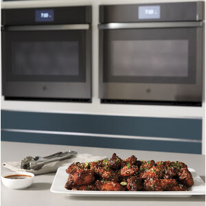 GE Profile 27 in. 8.6 cu. ft. Smart Top Control Electric Double Wall Oven with True European Convection - Stainless Steel, , hires