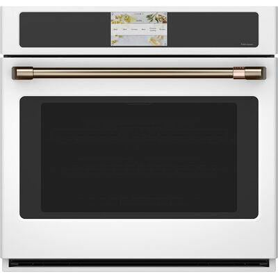 Cafe Professional Series 30 in. 5 cu. ft. Smart Electric Single Wall Oven with True European Convection - Matte White | CTS90DP4NW2