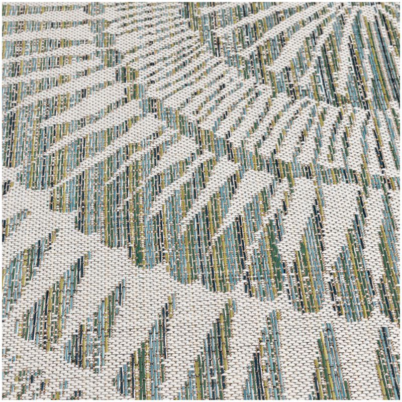 Natco Colourscape Collection Outdoor Area Rug Amiri 5'3"x7'3" - Green/Ecru, , hires