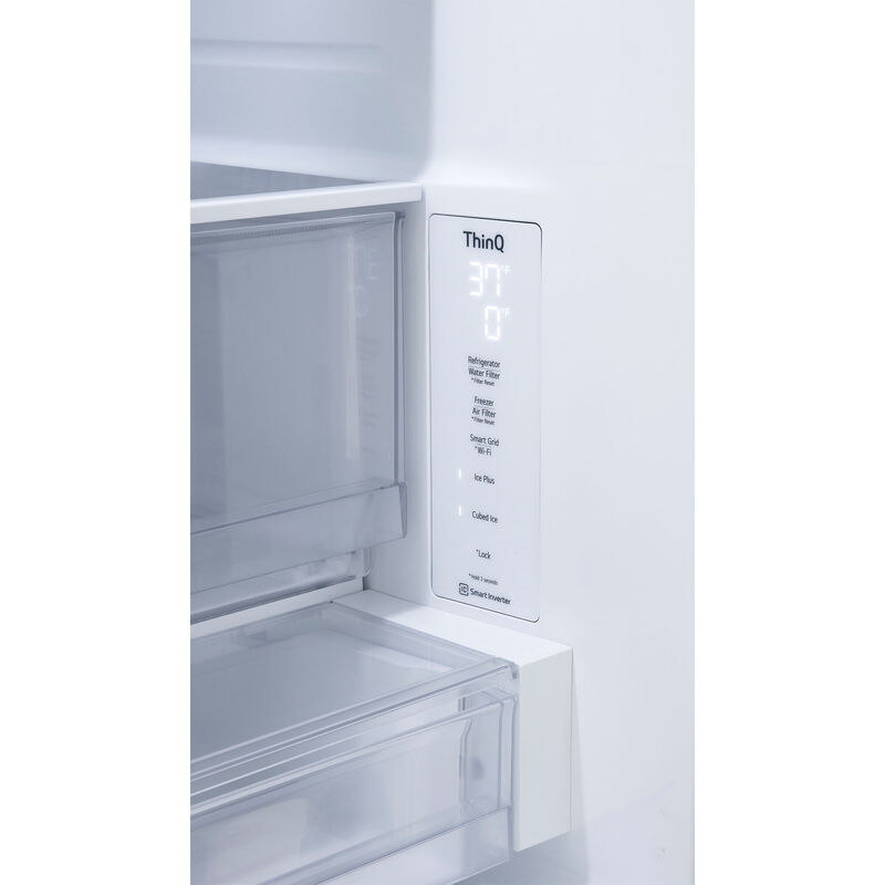 LG 36 in. 26.5 cu. ft. Smart Counter Depth French Door Refrigerator with Internal Water Dispenser - Black Stainless Steel, Black Stainless Steel, hires