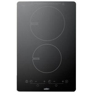 Summit 13 in. Induction Cooktop with 2 Smoothtop Burners - Black, , hires