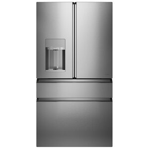 Cafe 36 in. 27.8 cu. ft. Smart 4-Door French Door Refrigerator with External Ice & Water Dispenser - Platinum Glass, Platinum Glass, hires