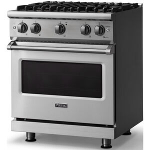 Viking 5 Series 30 in. 4.0 cu. ft. Standard Convection Gas Range with 4 Sealed Burners - Stainless Steel - Liquid Propane Gas, Polished Chrome Trim Option, , hires