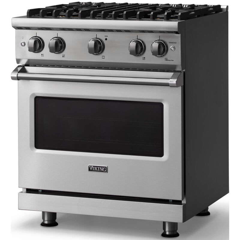 Viking 5 Series 30 in. 4.0 cu. ft. Standard Convection Gas Range with 4 Sealed Burners - Stainless Steel - Liquid Propane Gas, Polished Chrome Trim Option, , hires