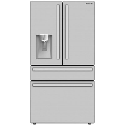 Sharp 36 in. 21.6 cu. ft. Counter Depth 4-Door French Door Refrigerator with External Ice & Water Dispenser- Stainless Steel | SJG2254FS